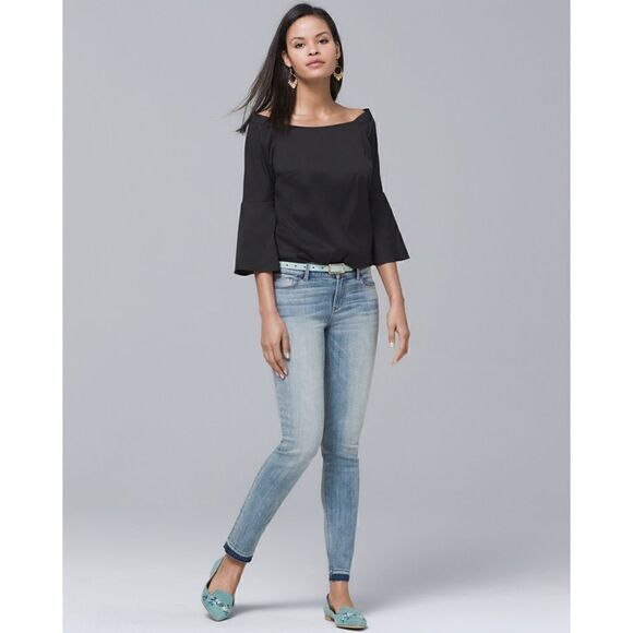 White House Black Market WHBM Released-Hem Skinny
Ankle Jeans, Size 4 - Picture 3 of 16